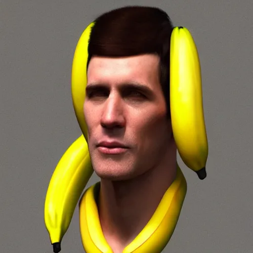 Image similar to banana man as a real person, photorealistic, cinematic