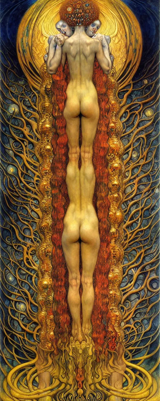 Image similar to Divine Chaos Engine by Karol Bak, Jean Delville, William Blake, Gustav Klimt, and Vincent Van Gogh, symbolist, visionary