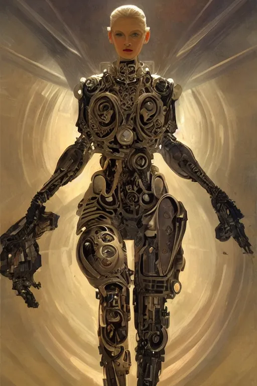 Prompt: organic cyborg holding a weapon, art deco,soft lighting, sci fi fantasy, intricate, elegant, highly detailed, lifelike, photorealistic, digital painting, artstation, illustration, concept art, smooth, sharp focus, art by John Collier and Albert Aublet and Krenz Cushart and Artem Demura and Alphonse Mucha