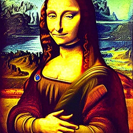 Prompt: the reverse side of the painting gioconda by da vinci.