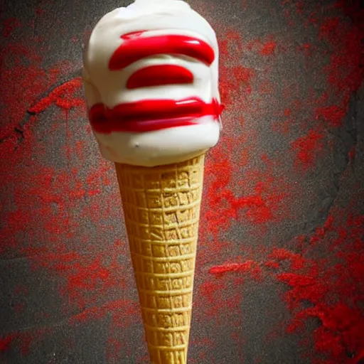 Image similar to freddy kruger as a ice cream on a stick, realistic photography, high detailed