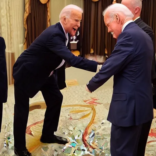 Prompt: presidential anime of Joe Biden receiving the dark power of the Necromantic Force