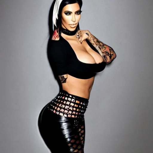 Prompt: punk kim kardashian