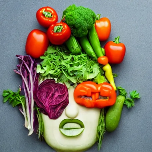 Image similar to face made of vegetables