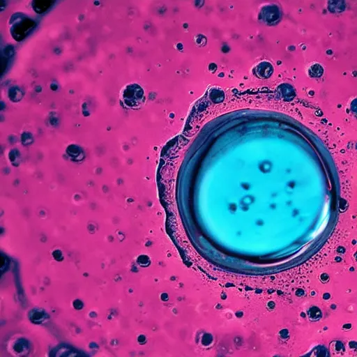 Image similar to drop of water, crowded with infusoria, seen through a microscope