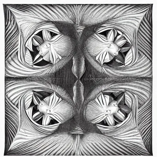 cats in the style of escher. symmetric. detailed. hd | Stable Diffusion ...