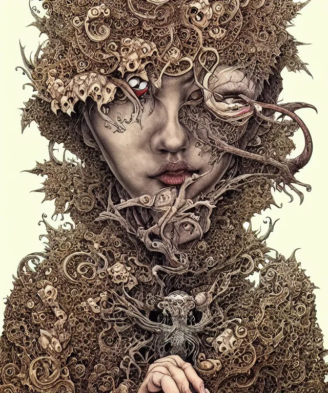 Image similar to portrait painted in jacek yerka style drawn by vania zouravliov and takato yamamoto, inspired by d & d, intricate acrylic gouache painting, high detail, sharp high detail, artstation