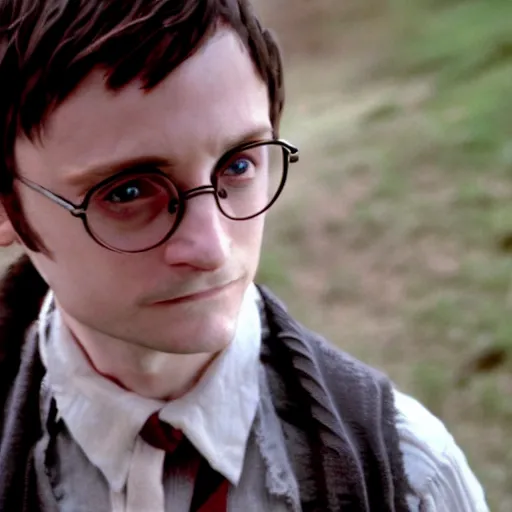 film still of Elijah Wood playing Harry Potter, 4k, Stable Diffusion