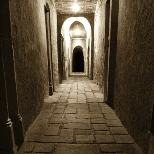 Prompt: the darkest hallway in the old castle
