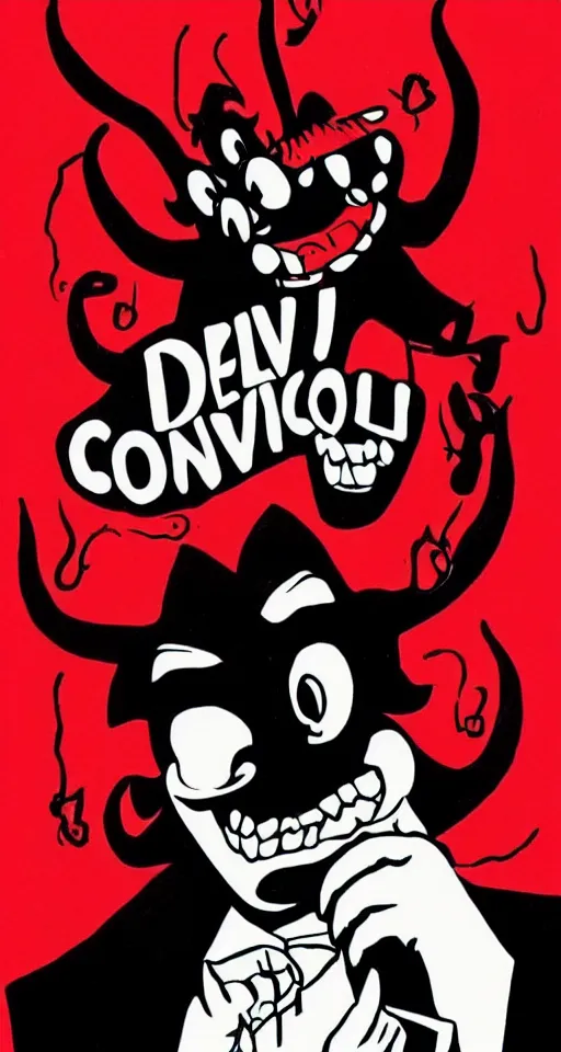 Prompt: the devil is a nervous comedian