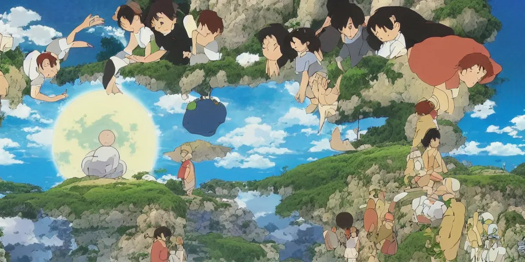 Prompt: The birth of all creation, super wide angle, by Studio Ghibli