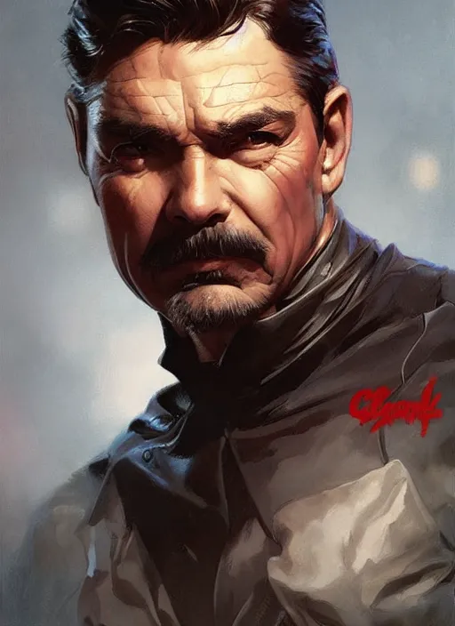 Prompt: Portrait Clark Gable, marvel comics, dark, intricate, highly detailed, smooth, artstation, digital illustration by Ruan Jia and Mandy Jurgens and Artgerm and Wayne Barlowe and Greg Rutkowski and Frank Frazetta