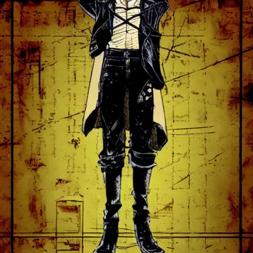 Prompt: levi ackerman in style of dorohedoro