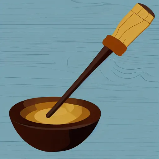 Image similar to wooden bowl and chisel, vector art