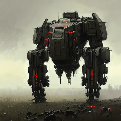 Image similar to fierce organic four legged mech, highly detailed, complex rendering, dramatic lighting, artstation, art by jakub rozalski