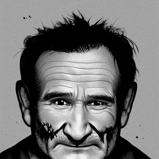 Prompt: zombie robin williams