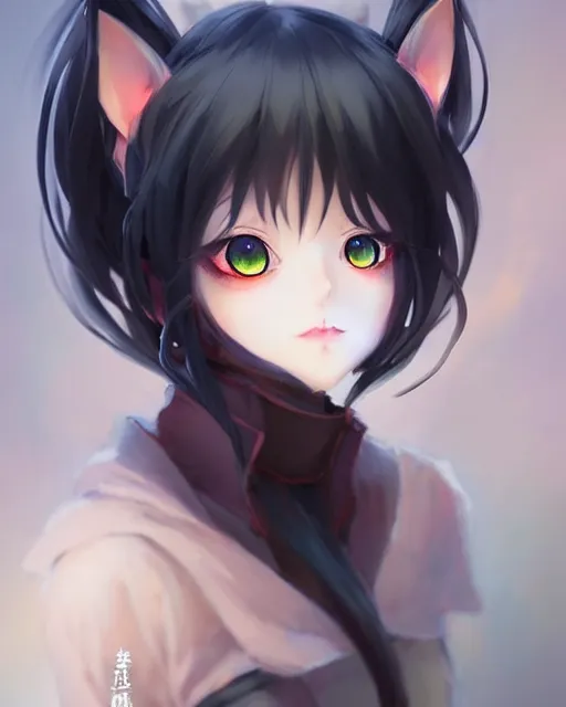 Image similar to character concept art of an anime goddess of mischievous black cats | | cute - fine - face, pretty face, realistic shaded perfect face, fine details by stanley artgerm lau, wlop, rossdraws, james jean, andrei riabovitchev, marc simonetti, and sakimichan, trending on artstation