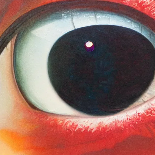 Image similar to a highly detailed photorealistic painting of a human eye that has a reflection of outer space