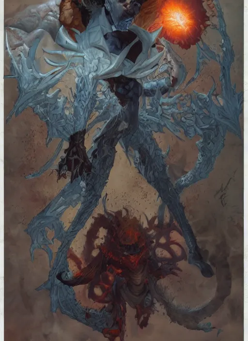 Image similar to demon holding a sign with the word ALEX by artgerm and Craig Mullins, James Jean, Andrey Ryabovichev, Mark Simonetti and Peter Morbacher 16k