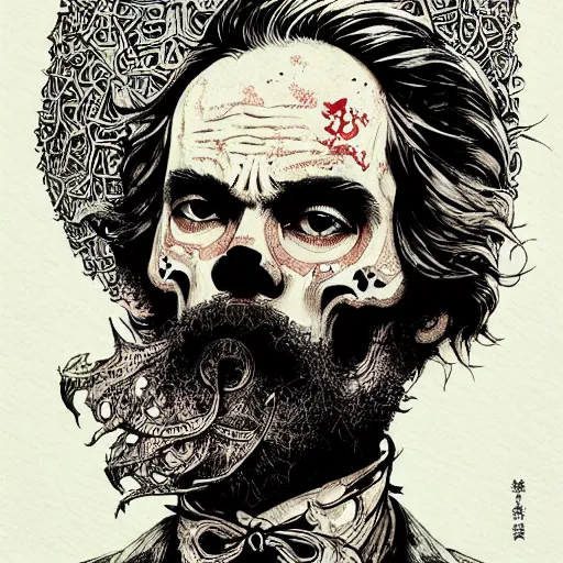 Image similar to portrait of marx painted in ian mcque style drawn by vania zouravliov and takato yamamoto, inspired by skull, intricate acrylic gouache painting, high detail, sharp high detail, artstation