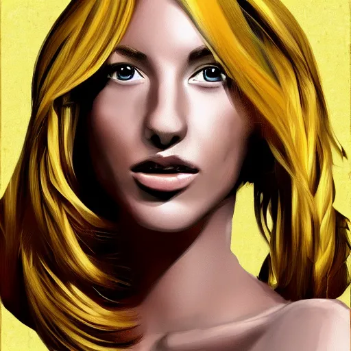 Image similar to a digital painting of a woman with blonde hair