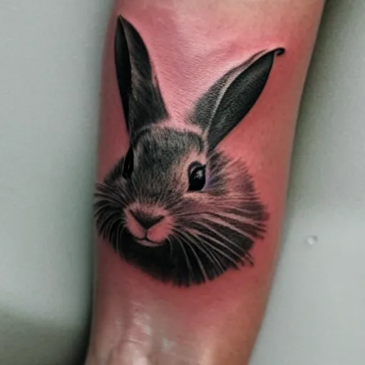 Image similar to a tattoo of a white rabbit