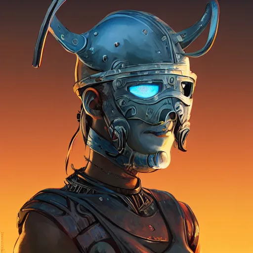 Image similar to cyberpunk viking helmet mask warrior goddess robot ninja fantasy, art gta 5 cover, official fanart behance hd artstation by jesper ejsing, by rhads, makoto shinkai and lois van baarle, ilya kuvshinov, ossdraws