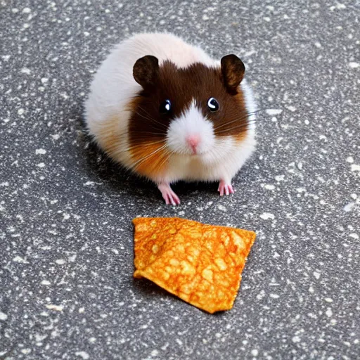 Hamster eating outlet dorito