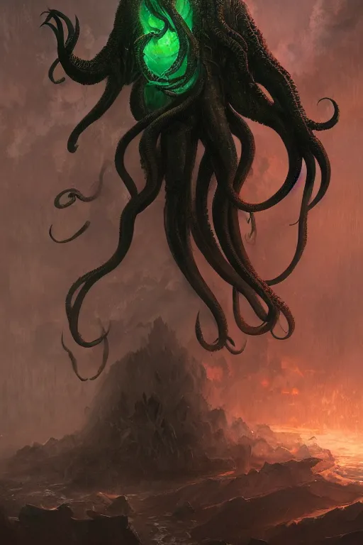 Image similar to cthulhu, storm, digital art, magic the gathering, mtg, by greg rutkowski, trending on artstation