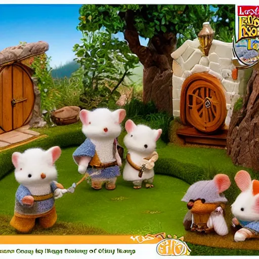 Image similar to lord of the rings calico critters in the shire