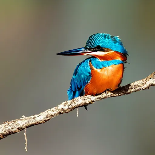 Prompt: Colorful kingfisher in a beautiful landscape.