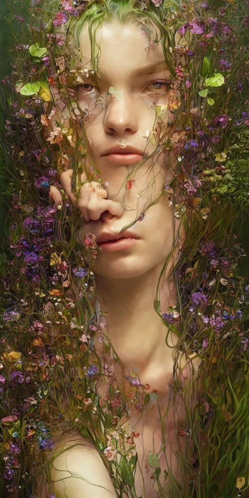 Prompt: hyperrealistic portrait of a character in a scenic environment vincent callebaut composition art style by klimt and nixeu and ian sprigger and wlop and krenz cushart