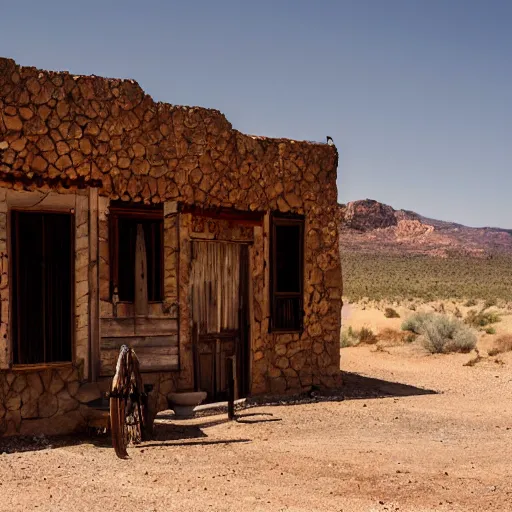 Image similar to An old saloon in a Spanish desert