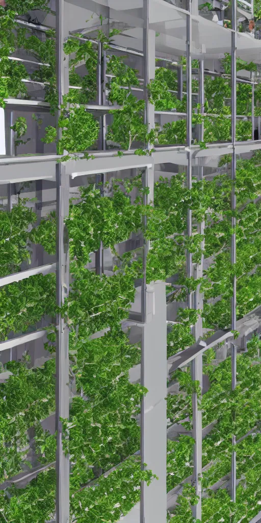 Image similar to a vertical farm, photorealistic rendering. artstation, 4 k, hyperrealism