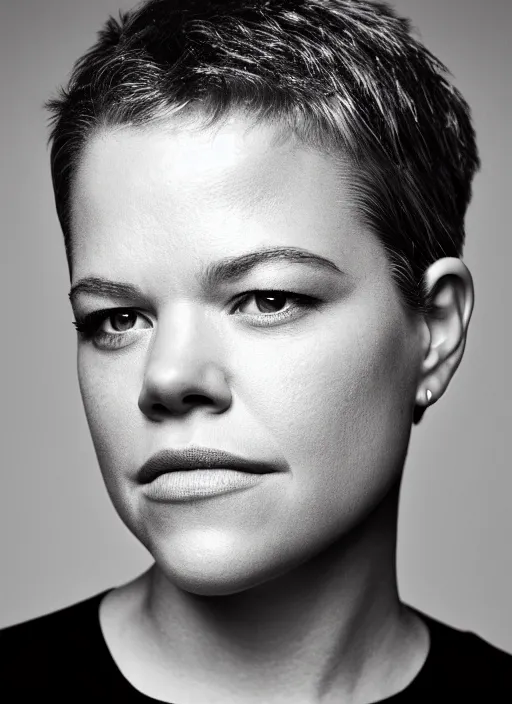 Prompt: portrait of beautiful female matt damon by mario testino, headshot, detailed, award winning, sony a 7 r