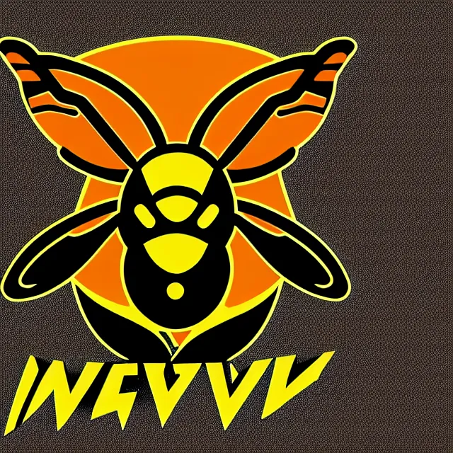 Image similar to angry wasp vector logo, E-sport style, flat colour, SVG, professional, sharp edges, vinyl cutout