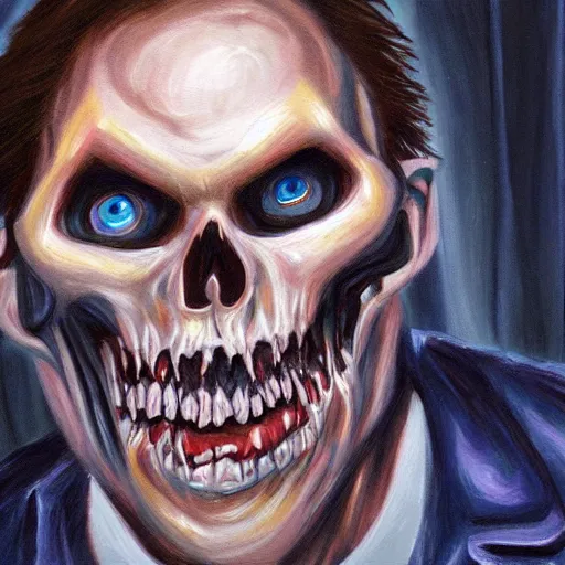 Prompt: haunting scary jerma 9 8 5, jerma super scary evil, highly detailed painting