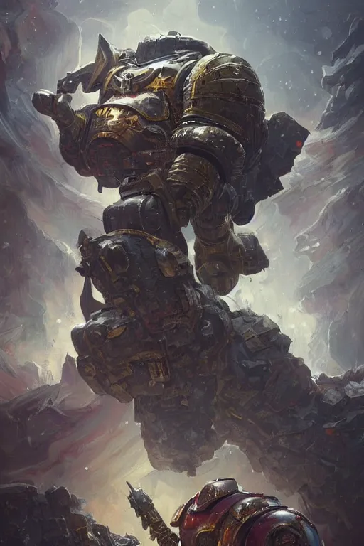 Image similar to beautiful cottagecore warhammer 40k space marine. intricate, elegant. highly detailed, digital painting, artstation, concept art, smooth, sharp, focus, illustration. . art by artgerm and greg rutkowski and alphonse mucha