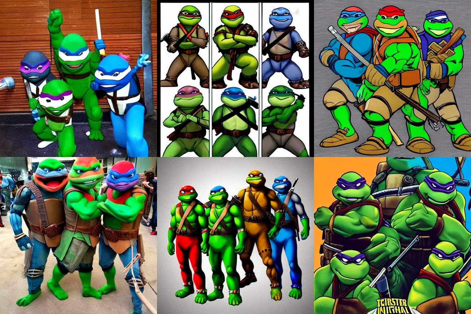 Prompt: gangster teenage mutant ninja turtles