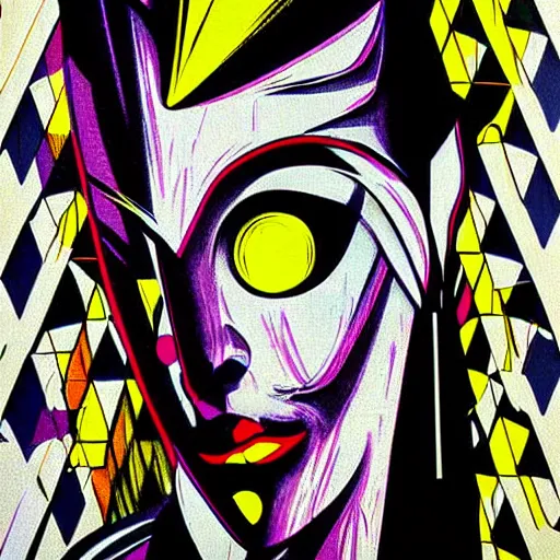 Image similar to Wall mural portrait of Pyramid Head, urban art, pop art, artgerm, by Roy Lichtenstein