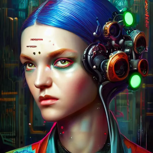 Image similar to Lofi BioPunk Cyberpunk Lovecraftian portrait Pixar style by Tristan Eaton Stanley Artgerm and Tom Bagshaw