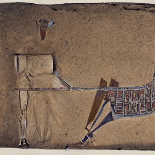 Image similar to An ancient Egyptian sportscar, ambrotype