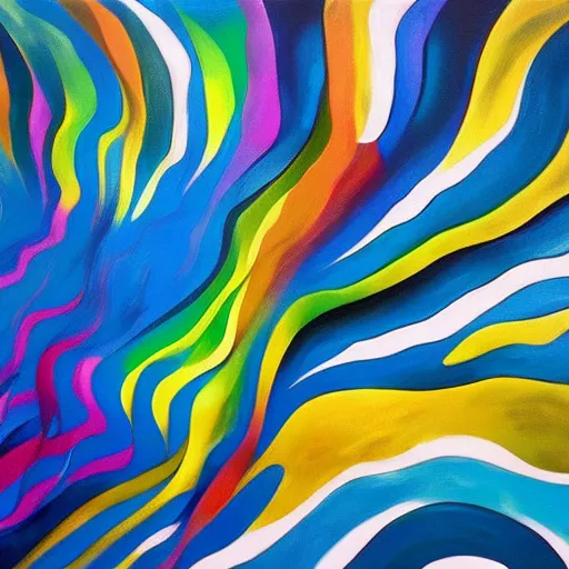 Prompt: A surreal wave of paint made of the soul of abstract cubism, 8k, painting, ultra realistic