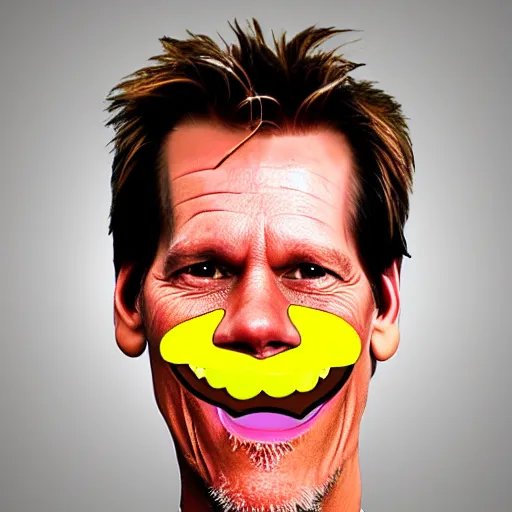 Image similar to kevin bacon face wrapped inside a cheeseburger