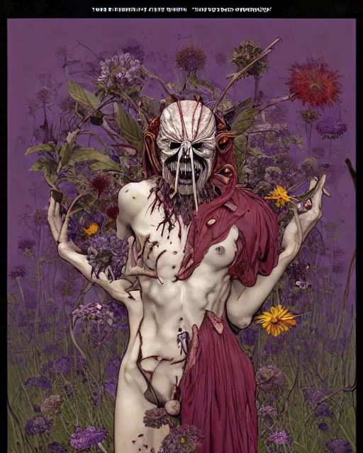 Image similar to the platonic ideal of flowers, rotting, insects and praying of cletus kasady carnage thanos davinci dementor wild hunt chtulu mandala ponyo heavy rain the witcher, d & d, fantasy, ego death, decay, dmt, psilocybin, concept art by randy vargas and greg rutkowski and ruan jia and alphonse mucha