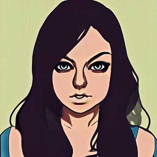 Image similar to a portrait of mila kunis, anime art style