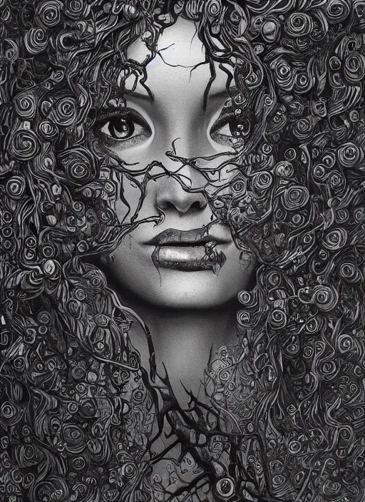 Image similar to Poison goddess painting by Dan Hillier, trending on artstation, artstationHD, artstationHQ, 4k, 8k