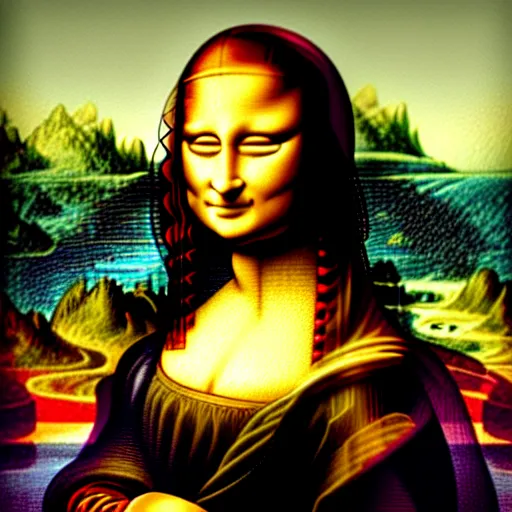 Image similar to mona lisa by lisa frank and jim lee