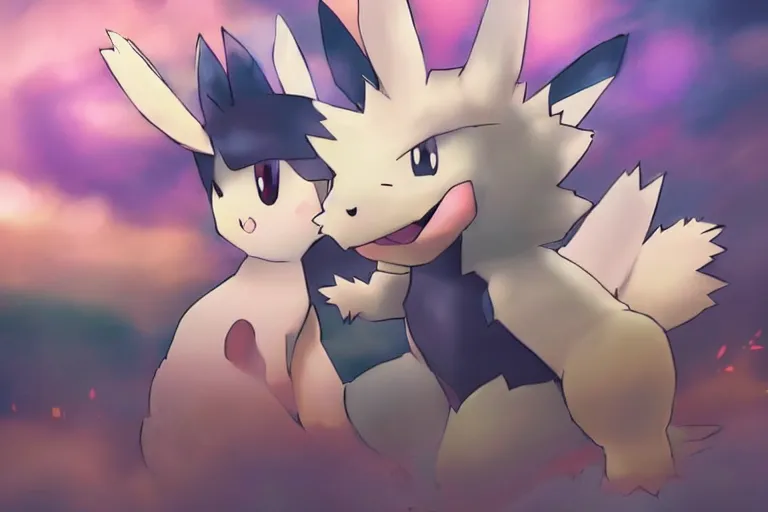 Prompt: real life pokemon, cute!!!, content!!!, mischievous!!!, adorable!!!, fluffy!!!, ultra realistic!!!, battle versus hariyama, golden hour, sharp focus, tiny amount of chromatic aberration