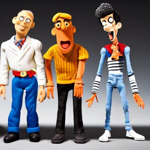 Image similar to a cartoon claymation full body sculpture of Playboi Carti, Robot Chicken, Wallace and Gromit, action figure